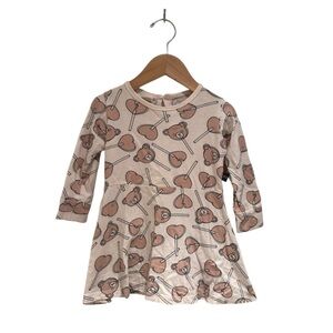 Huxbaby Soft Pink Graphic Print Dress - size 2